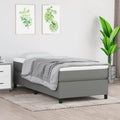 Twin Bed Frame with Platform Base Dark Gray Fabric Bedframe No Mattress Needed Sturdy Structure for Bedroom Furniture