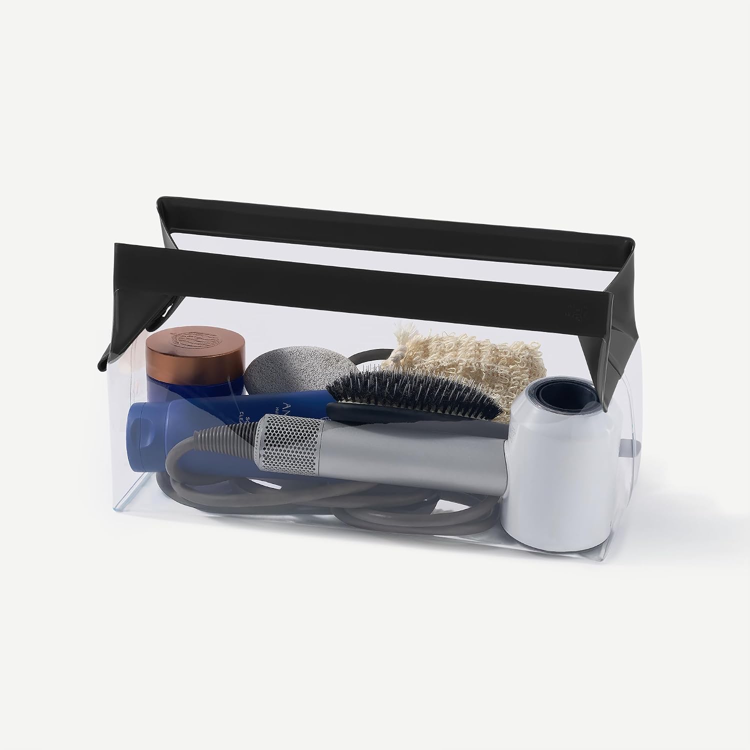 Cadence Parcel - Clear Kit with Magnetic Closure - Durable and Leak-Resistant Travel Toiletry Kit - Modular Design - Hygiene Bag for Travel Essentials - 4 Qt - Ink