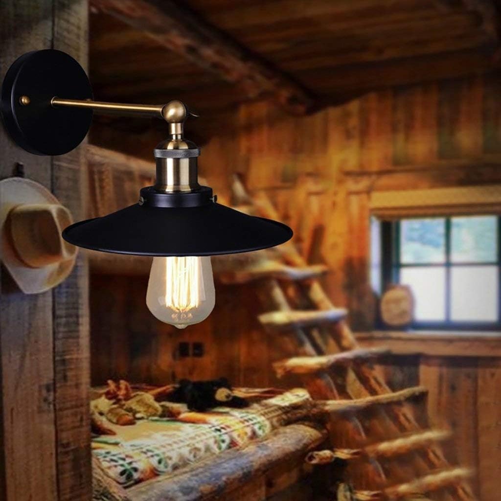 Wall Lights Vintage Plated Industrial Wall Lamp Retro Loft Led Wall Light Lamparas De Pared Stair Bathroom Iron Wall Sconce Abajur Luminaria,Diameter 220 Cover