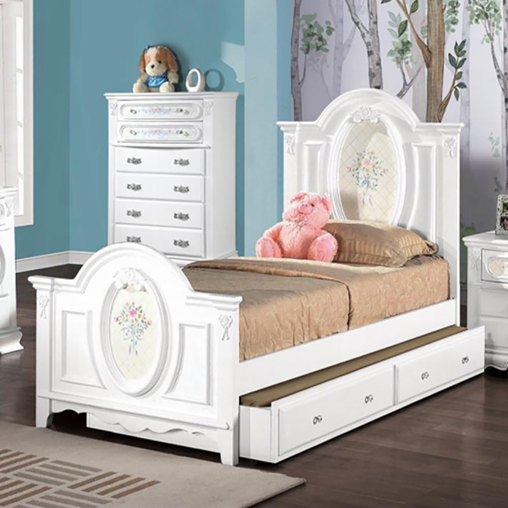 Acme Flora Wooden Twin Bed in White