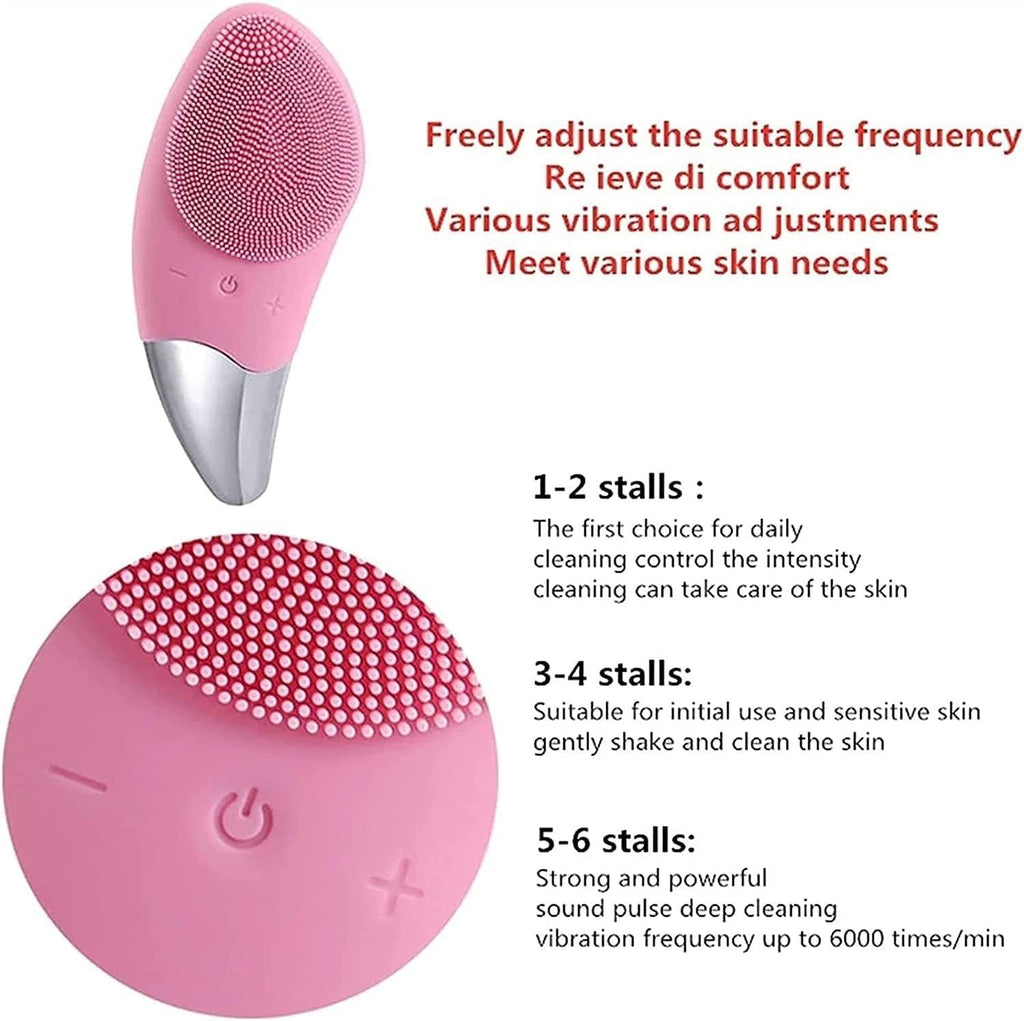 Facial Cleansing Brush, Silicone Electric Face Brush, Waterproof, USB Rechargeable for All Skin Types, Gentle Exfoliating, Deep Cleansing, Massaging Tool The Perfect Ideal Gift