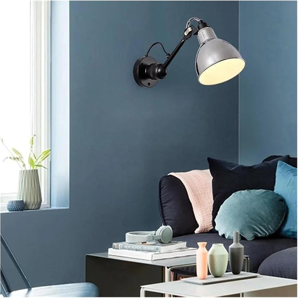 Wall Sconces, Nordic Modern Wall Lamp Beside Bedroom Study Living Room Ajustable Mechanical Arm Light LED Wandlamp Luminaria Sconce(Silver)