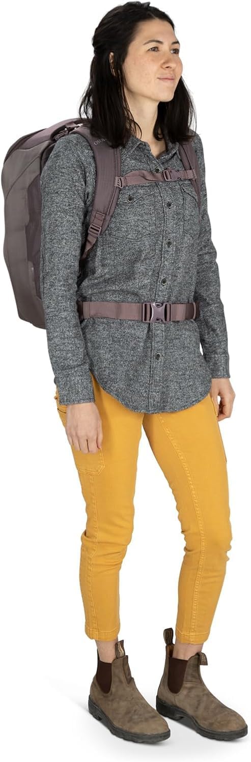 Osprey Sojourn Porter 30L Travel Backpack - Carry-On Compliant Luggage with StraightJacket Compression and Padded Laptop Sleeve - Durable Pack for International or Urban Travel, Graphite Purple