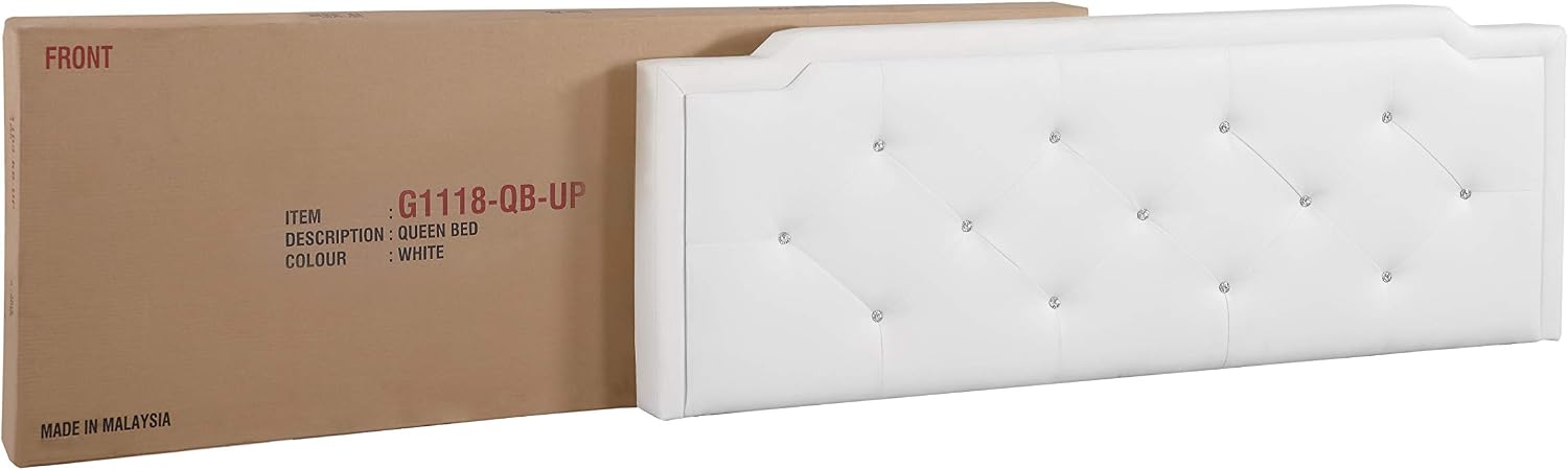 Glory Furniture Deb Upholstered Bed, Full, White