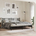 Metal Bed Frame with Headboard Black King Size 76'x79.9' Sturdy Steel Platform Bed Frame with Underbed Storage for Bedroom, Guest Room, Dorm