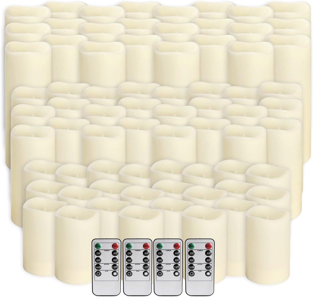 72-Pack LED Flameless Candles with Remote Control - Perfect for Home, Parties, and Special Occasions - Create a Magical Ambiance Effortlessly(Three Sizes)