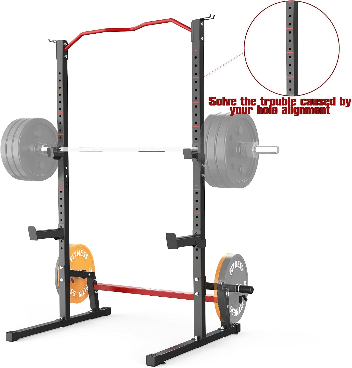 Lmdex Adjustable Squat Rack Barbell Rack Squat Stand Bench Press Pull Up Home Gym Weight Rack