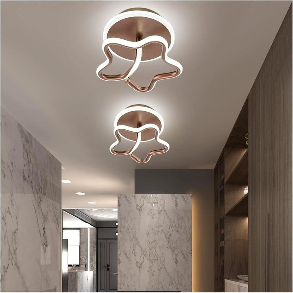 Gold Led Ceiling Lights Compatible with Living Room Bedroom - Hall Corridor Lamp Stars Loft Stairs Light Luminaria,Chandelier