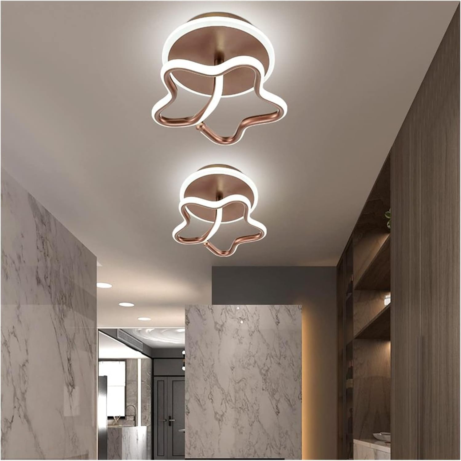 Gold Led Ceiling Lights Compatible with Living Room Bedroom - Hall Corridor Lamp Stars Loft Stairs Light Luminaria,Chandelier