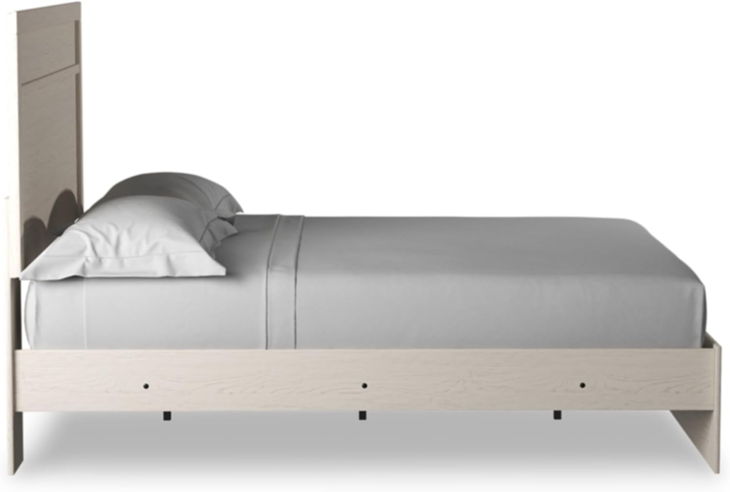 Signature Design by Ashley Stelsie Vintage Queen Panel Bed with Metal Slats, Foundation or Box Spring Needed, White