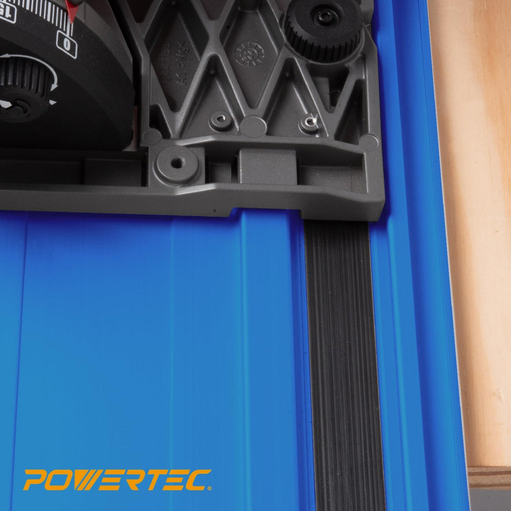 POWERTEC 72154 110' Track Saw Guide Rail Joining Set with Protective Bag for Milwaukee Track Saws | Includes 2x55' Guide Rails and (2) Guide Rail Connectors for Woodworking Projects