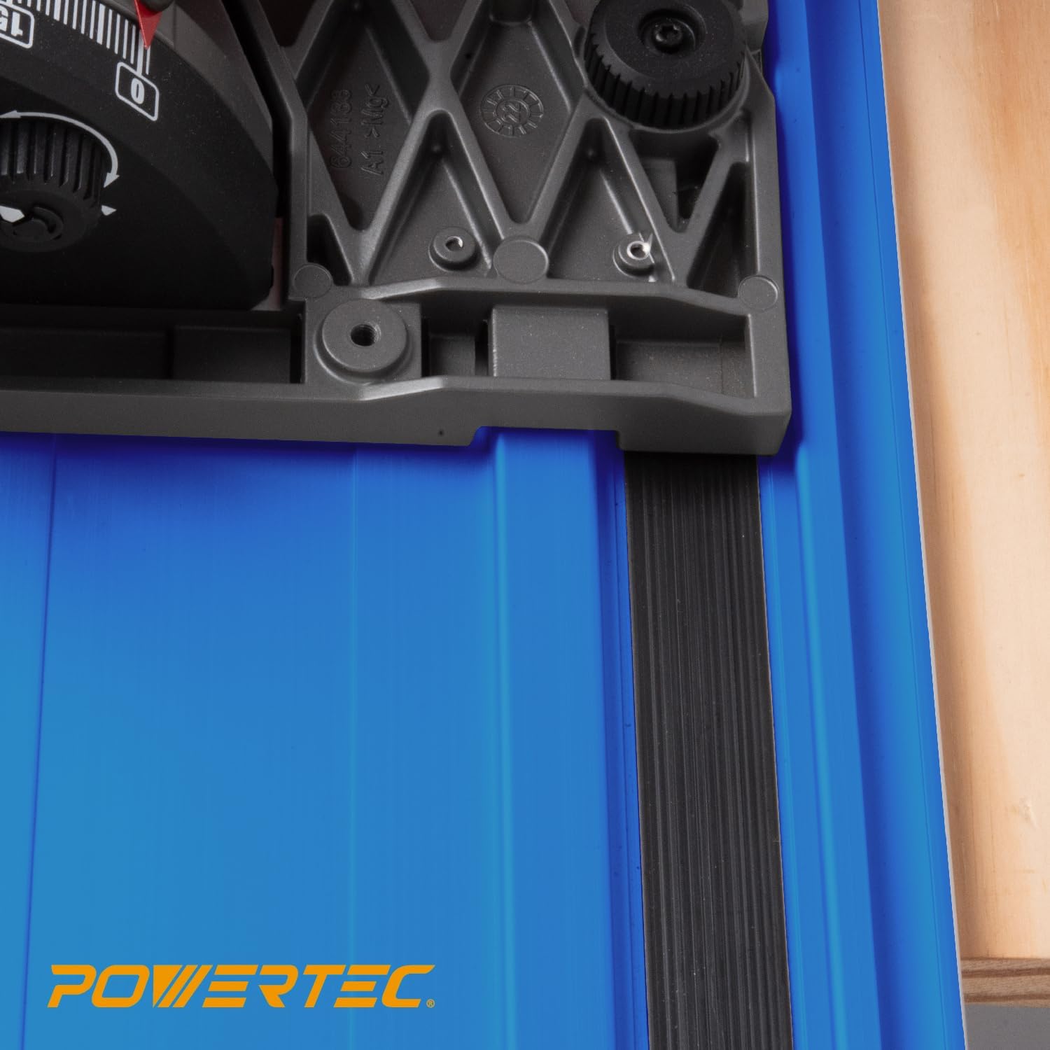 POWERTEC 72154 110' Track Saw Guide Rail Joining Set with Protective Bag for Milwaukee Track Saws | Includes 2x55' Guide Rails and (2) Guide Rail Connectors for Woodworking Projects