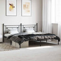 Metal Bed Frame with Headboard King Size Black Steel Platform Bed Frame with Underbed Storage Space for Bedroom Furniture