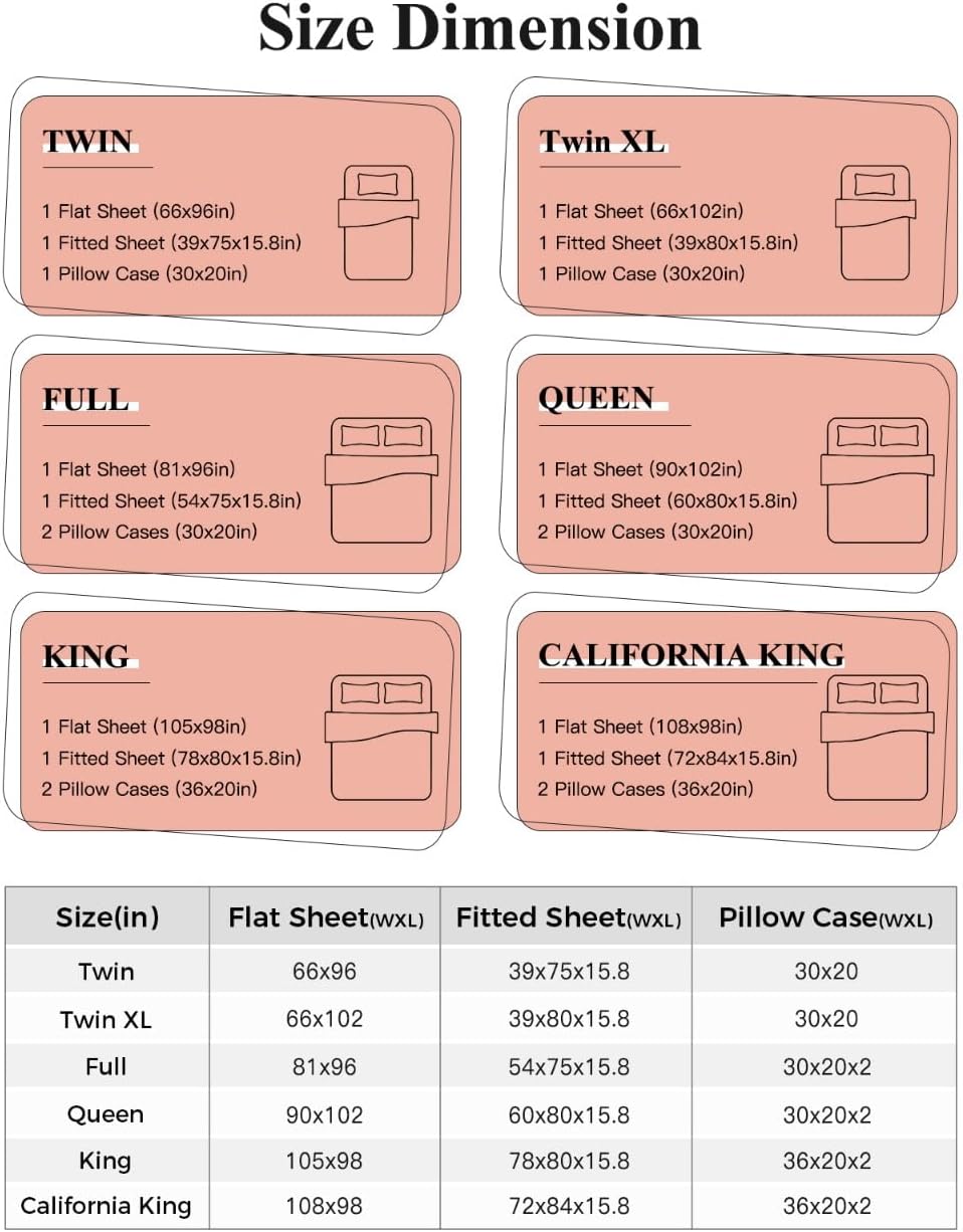 Green Eucalyptus Leaves Cal King Sheet Set 4 Piece Bedding - Daisy Summer Botanical Farmhouse Breathable Comfy Cooling Bed Sheets & Pillowcase Sets, Hotel Luxury Flat Sheets Deep Pockets Fitted Sheet