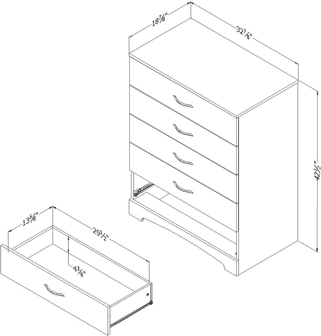 South Shore Step One 5-Drawer Chest, Pure White
