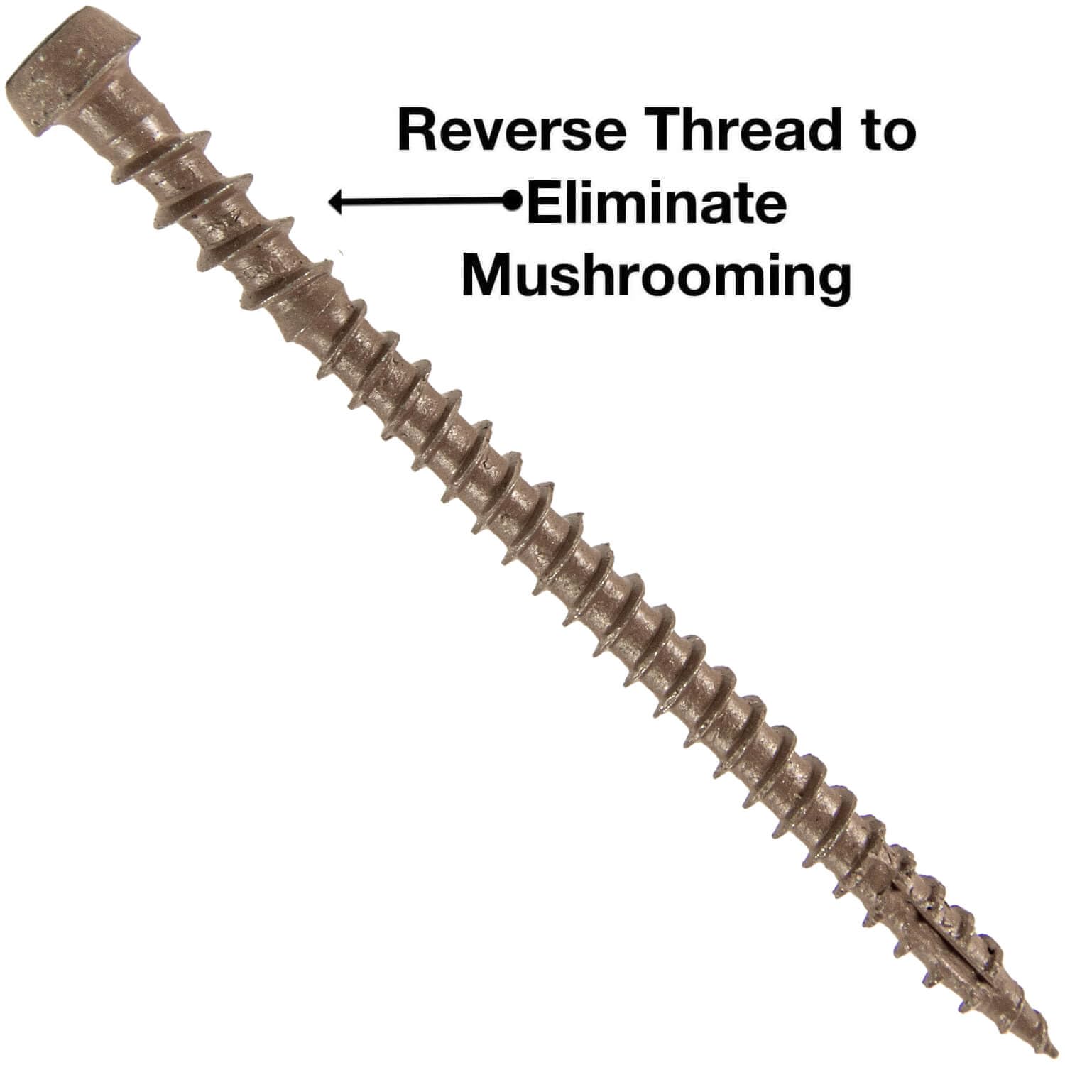 Jake Sales #10 x 2-3/4' Rustic Cedar Composite Decking Exterior Coated Wood Screw Torx/Star Drive Head - AQC Lumber Compatible (Full Box ~1,750 Screws)