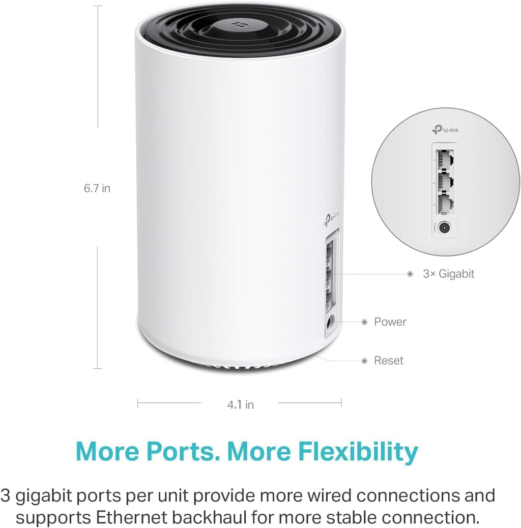 TP-Link Deco XE75 AXE5400 Tri-Band WiFi 6E Mesh System - Covers up to 5500 Sq.Ft, Replaces WiFi Router and Extender, AI-Driven Mesh, 6GHz Band, 2-Pack