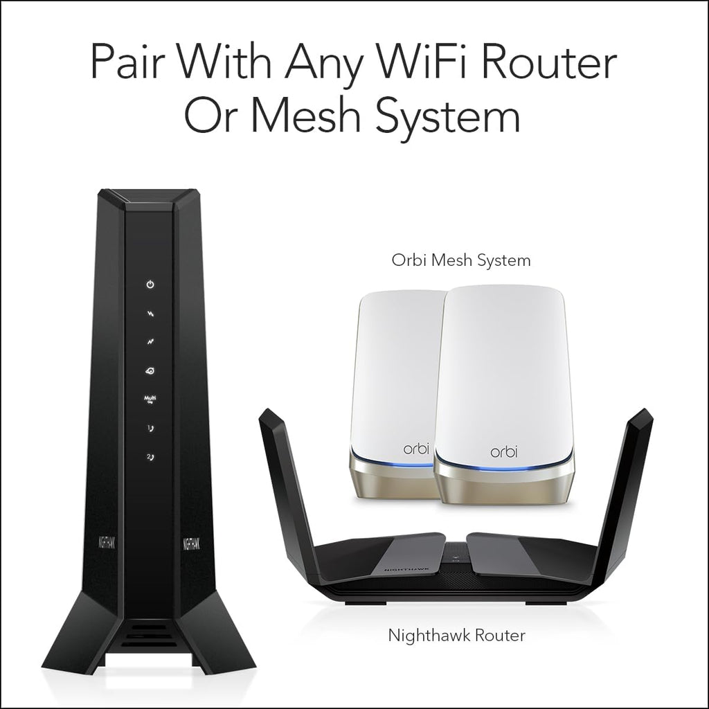 NETGEAR Nighthawk Multi-Gig Cable Modem for Xfinity Voice (CM2050V) – for Cable Plans up to 2.5Gbps - DOCSIS 3.1-2 Phone Lines