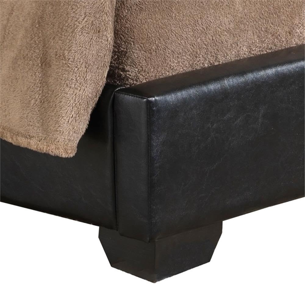 Glory Furniture Aaron Faux Leather Upholstered Twin Bed in Black