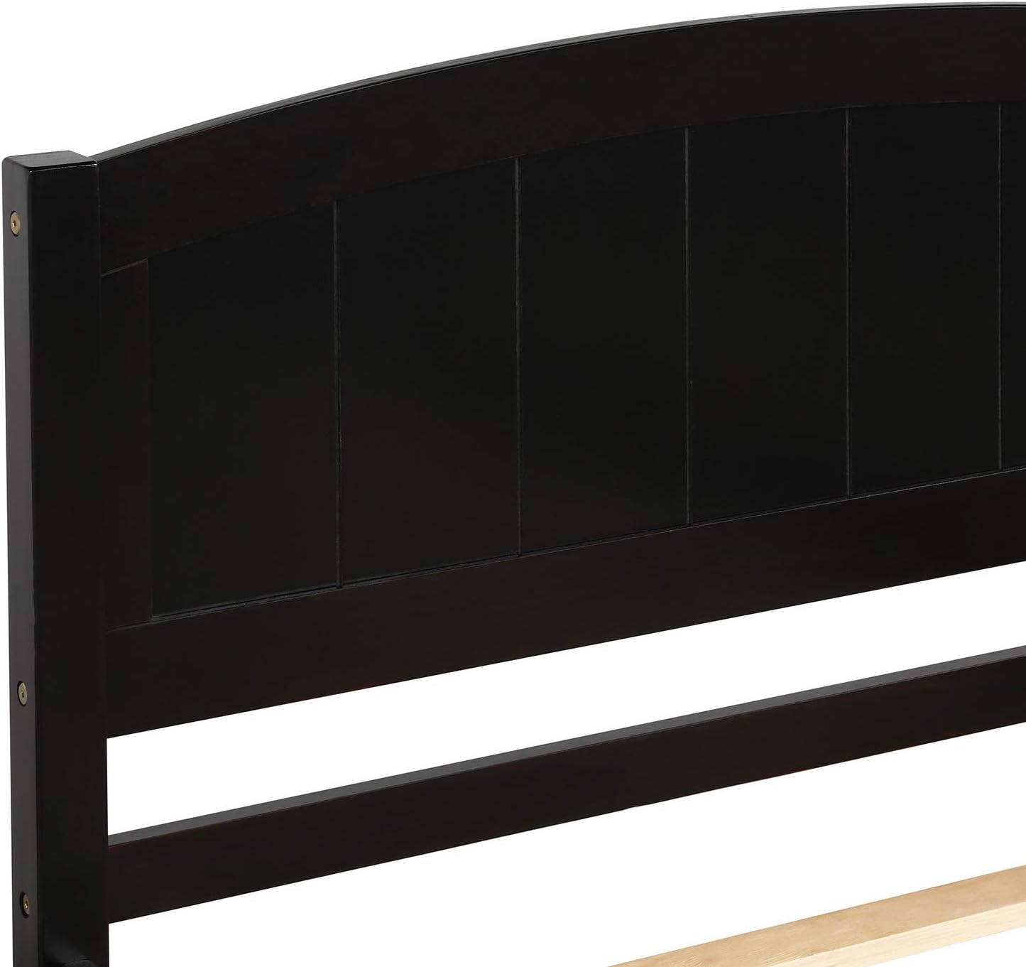 Modern Solid Wood Platform Bed with Trundle Classic Bed Frame with Headboard, No Box Spring Needed Space Saving, Twin Espresso