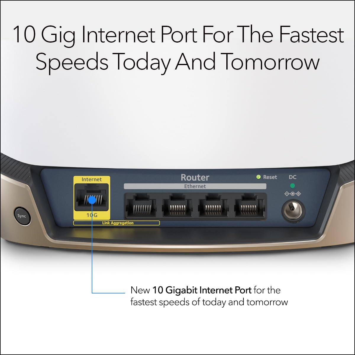 NETGEAR Orbi Tri-Band WiFi 6 Router (RBR860S) - Coverage up to 2,700 sq. ft, 100 Devices -10 Gig Internet Port- Free Armor Security - Expandable to Create a Mesh System - AX6000 802.11ax (up to 6Gbps)