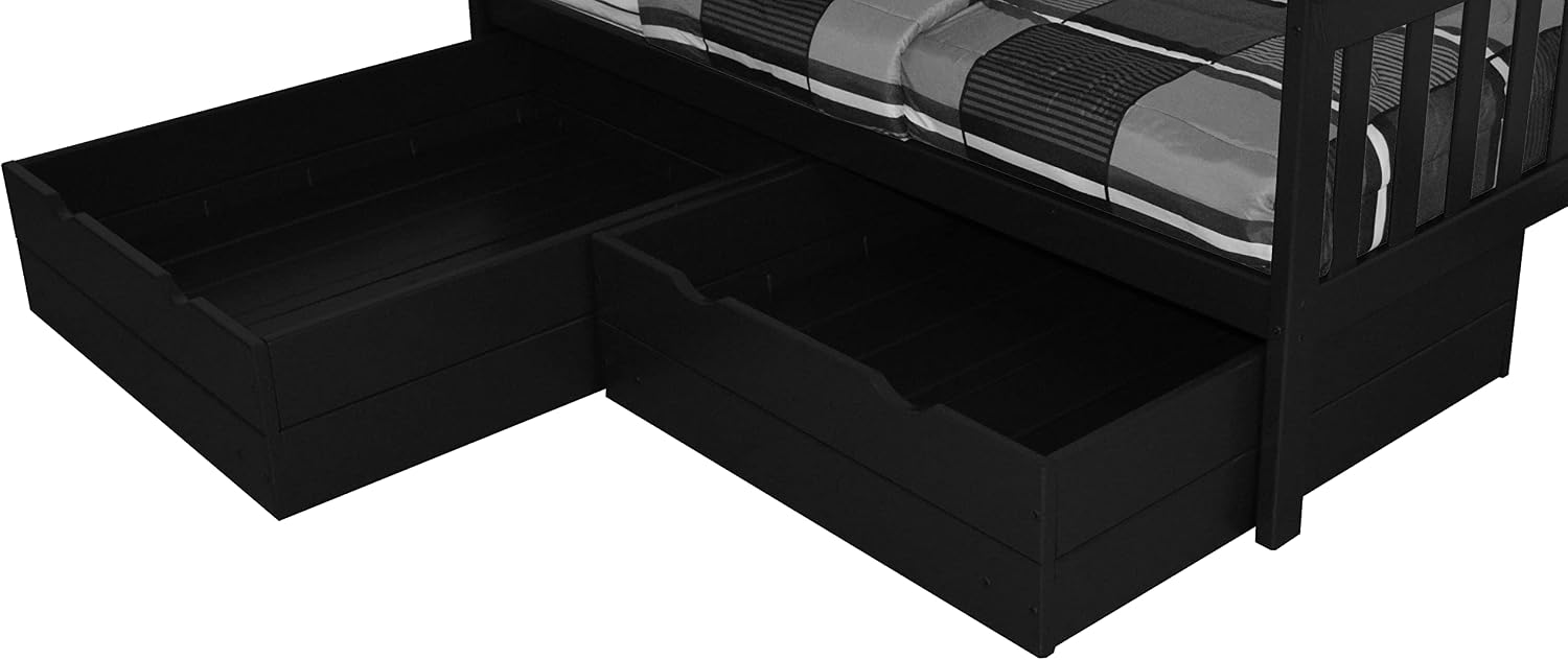 Furniture Barn USA Pine 2 Piece Full Drawers, Black