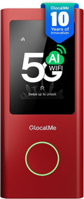 GlocalMe Red Numen Air 5G Mobile Hotspot, Portable WiFi Hotspot for Travel in 200+ Countries, Ultra High Speed WiFi Device with Speed Up to 2.5Gbps, No SIM Card Required, 16 Connected Devices