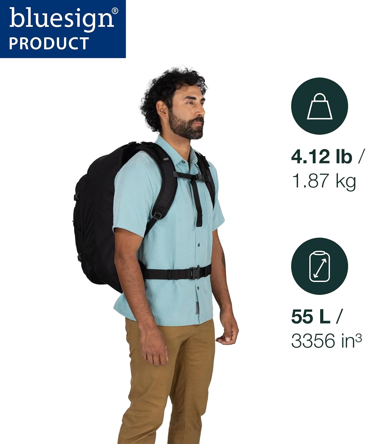 Osprey Farpoint 55L Men's Travel Backpack - Carry On Bag with Personal Item Sized Detachable Daypack, Black