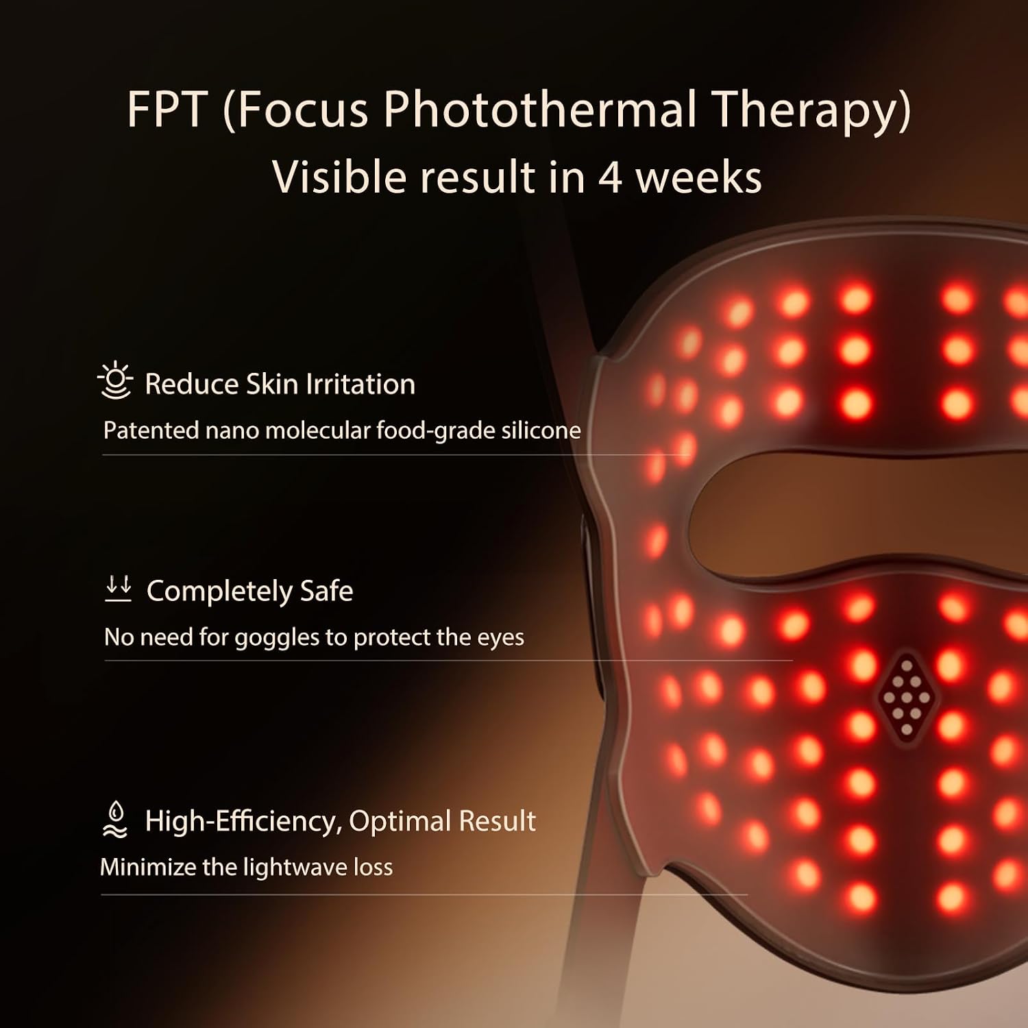 JOVS 4D Laser Light Therapy Mask - Red Light Therapy for Face, Led Face Mask Light Therapy, 6x Powerful More Than LED, FPT Technology, 4 Wavelengths, Anti-Aging, Gift for Women Mom Wife