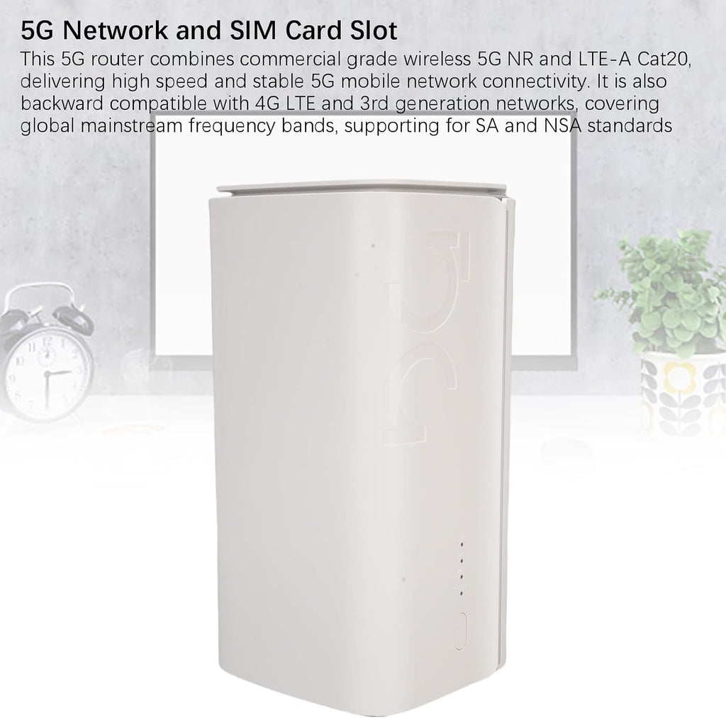5G CPE Router with SIM Card Slot, 4.67Gbps High Speed Dual Band WiFi 6 Router for Home Indoor, Support for NSA SA (US Plug)