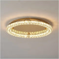 Modern Luxury Led Dimmable Chandelier Foyer K9 Crystal Ceiling Lights Lustre Indoor Light Lamparas Round Steel Led Luminarias