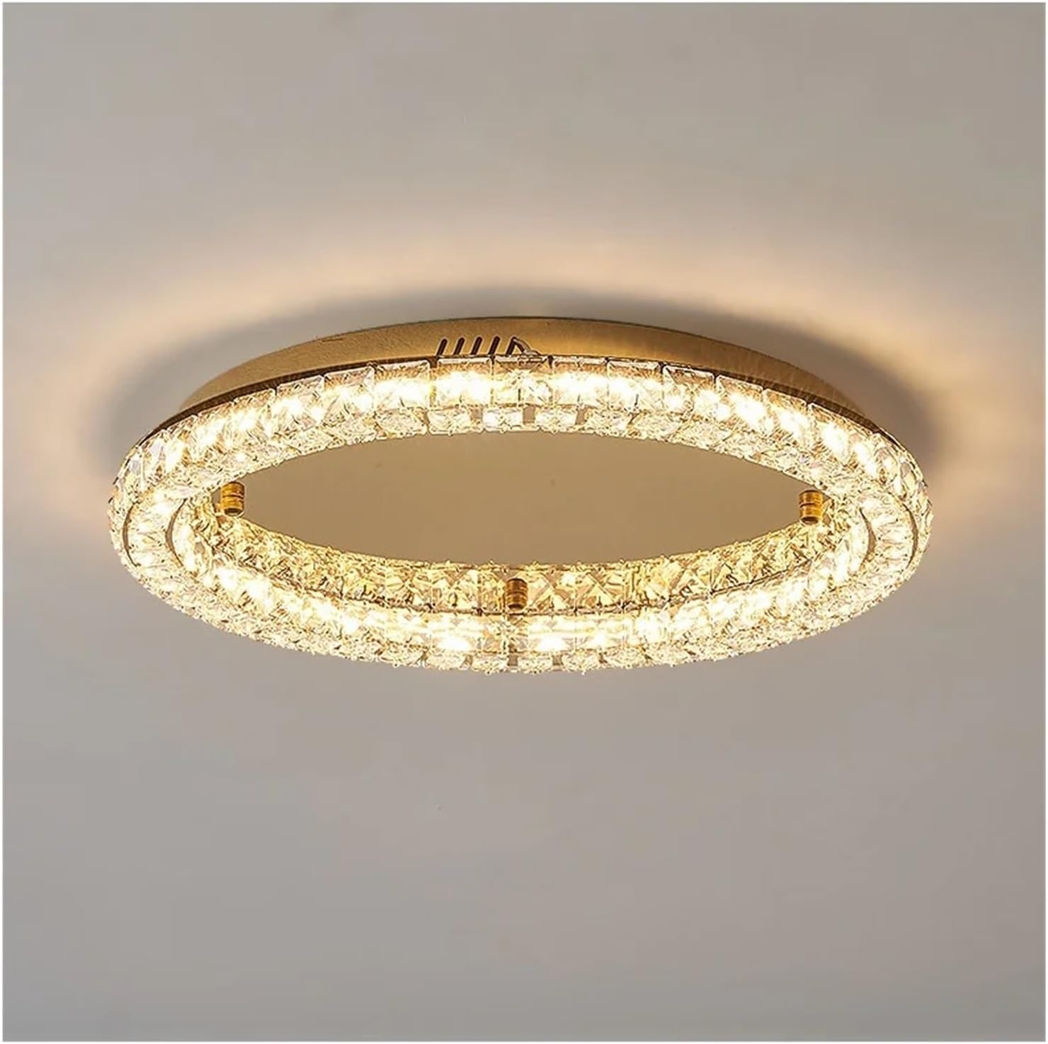 Modern Luxury Led Dimmable Chandelier Foyer K9 Crystal Ceiling Lights Lustre Indoor Light Lamparas Round Steel Led Luminarias