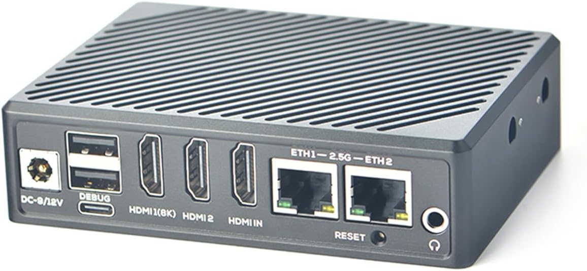 NanoPC-T6 Computer Mini WiFi Router, Office Home Smart IoT Gateway, Wireless Dual Band Router, Rockchip RK3588 CPU 6Tops NPU, 2X 2.5Gbe Ethernet Port, Support M.2 NVMe SSD Module (4+64GB Bundle)