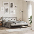 Metal Bed Frame with Headboard Black Queen Size 59.1'x78.7' Steel Platform Bed Frame Heavy Duty Support Underbed Storage Space for Bedroom Furniture