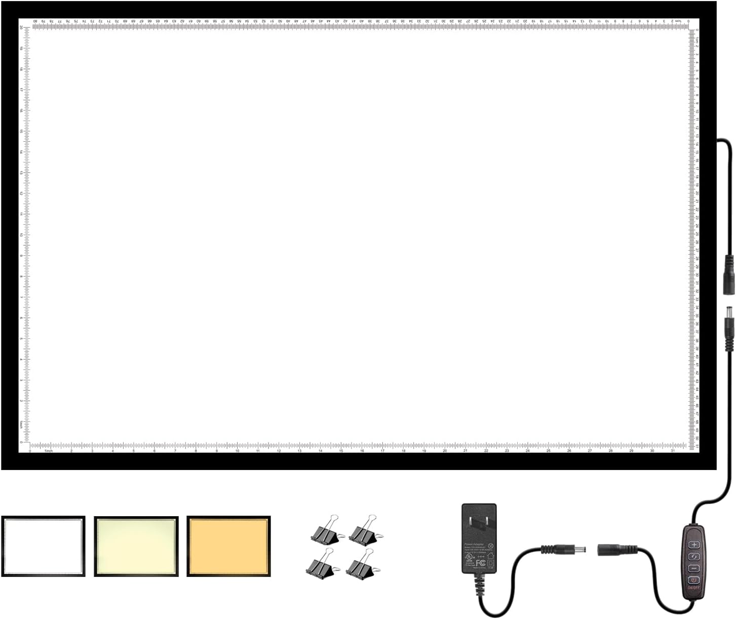 WELZK 7000 Lux A1 Light Pad for Diamond Painting, 2.9ft x 1.9ft Extra Large 3-Colors Lightbox. 10 Levels/Stepless Dimming for Tracing, Drawing, etc