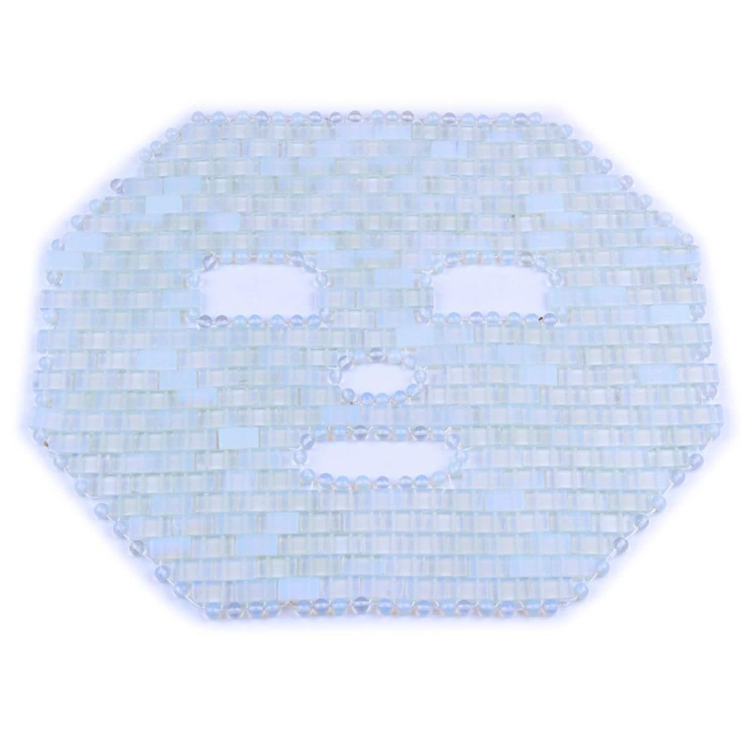 Rose Quartz Mask Cold Therapy Face Mask Reusable Jade Ice Sleeping Mask Beauty Skincare Massage Tool for Depuffing Anti-aging Dark Circles (Color : Opal)