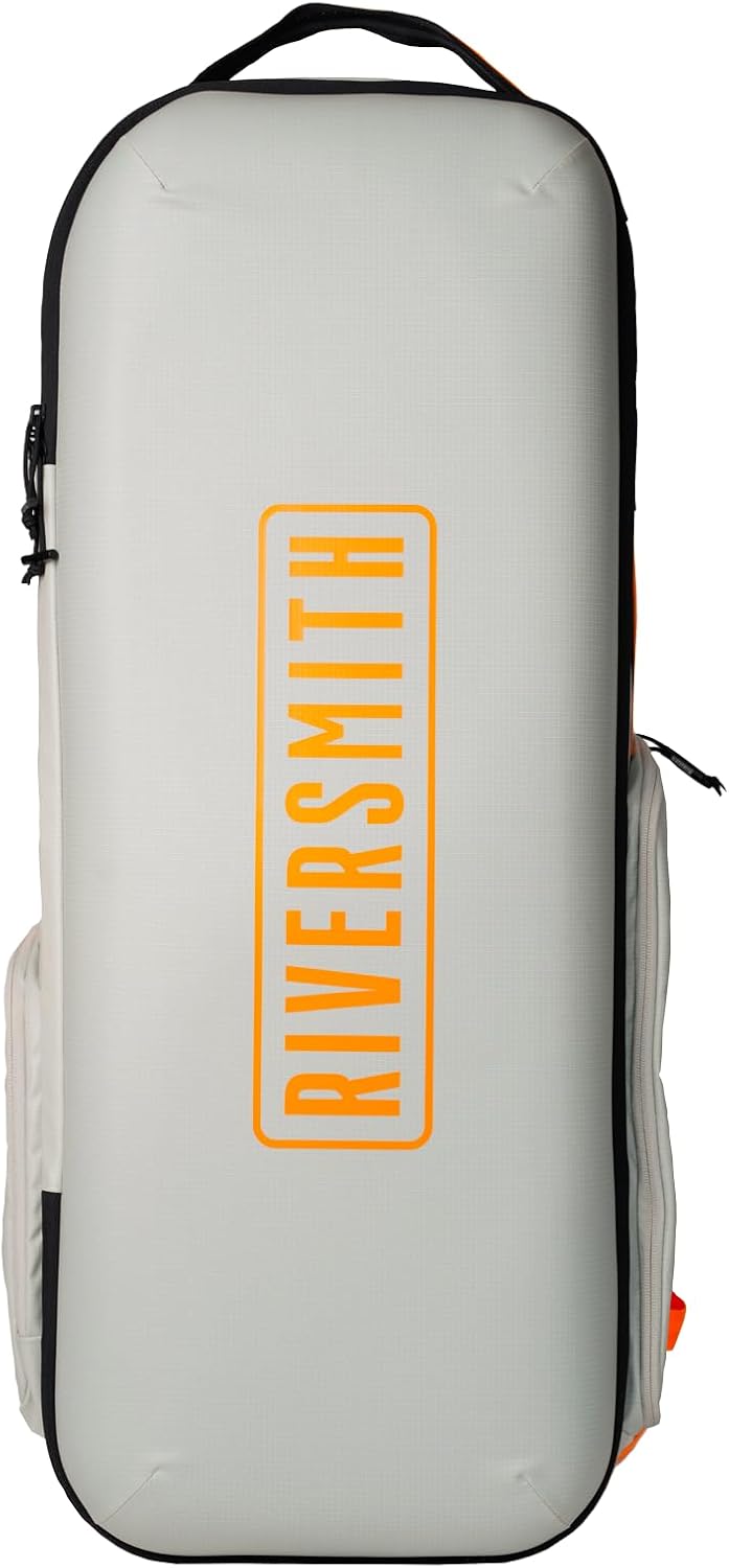 RiverSmith Carry On Fly Rod Case & Reel Storage – Travel Pack Fly Fishing Travel Bag – Backpack, Fits 8+ Rods, Overhead Bin Compatible Fishing Travel Luggage – Gray Cadmium