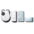 NuFACE MINI+ Microcurrent Facial Device Ultimate Uplift Kit - Brilliant White Face Sculpting & Contouring Device with Aqua Gel, Power Patches, Prep-N-Glow Skin Care Wipes & Luxe Gift Box