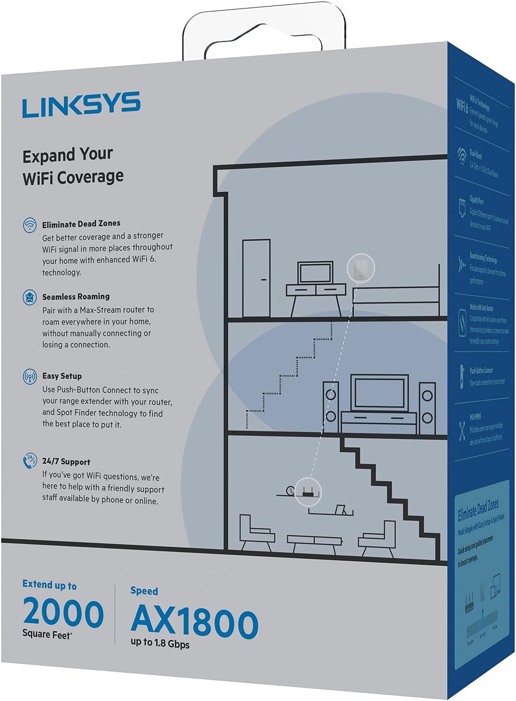 Linksys RE7350 Dual-Band Wi-Fi 6 Wireless Range Extender