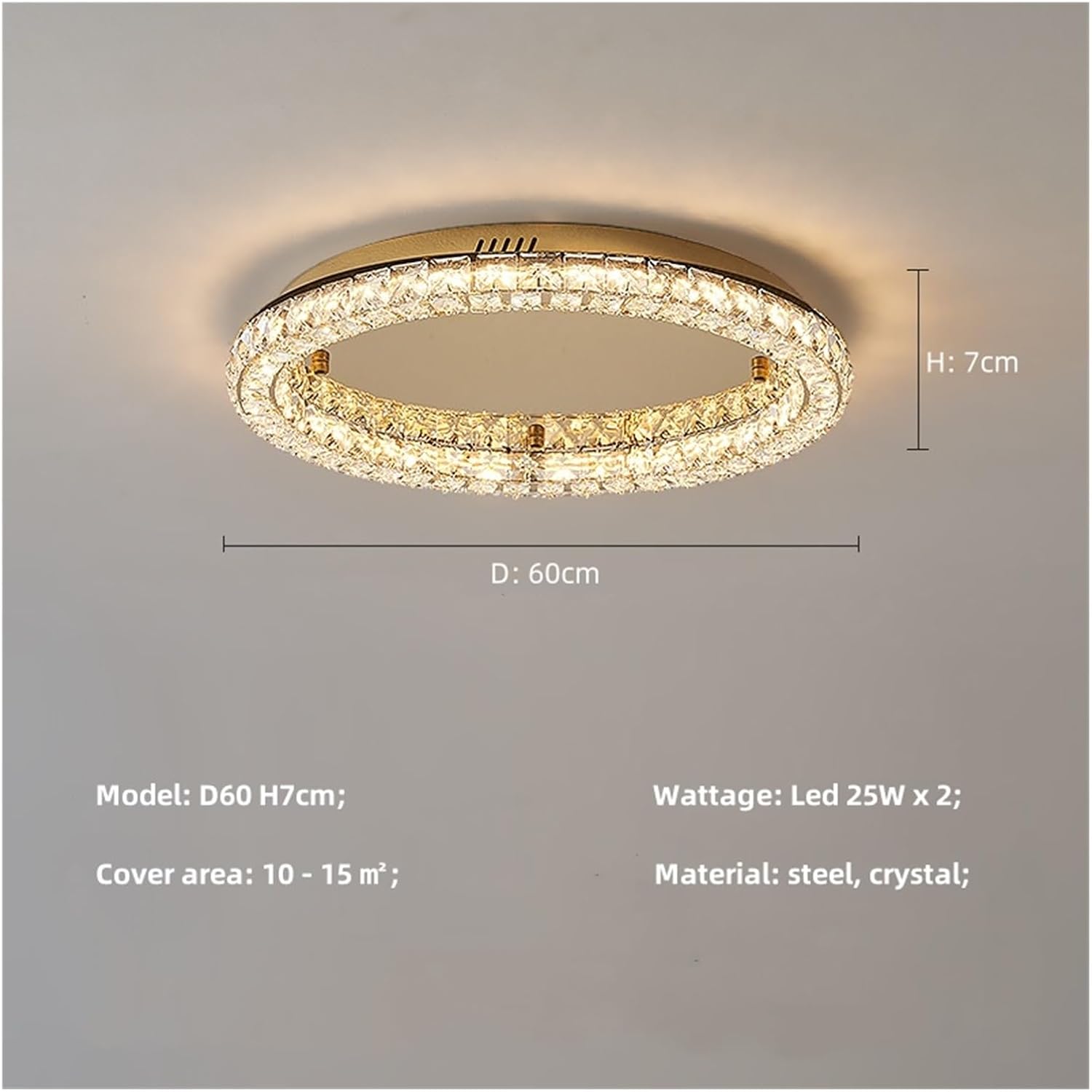 Modern Luxury Led Dimmable Chandelier Foyer K9 Crystal Ceiling Lights Lustre Indoor Light Lamparas Round Steel Led Luminarias