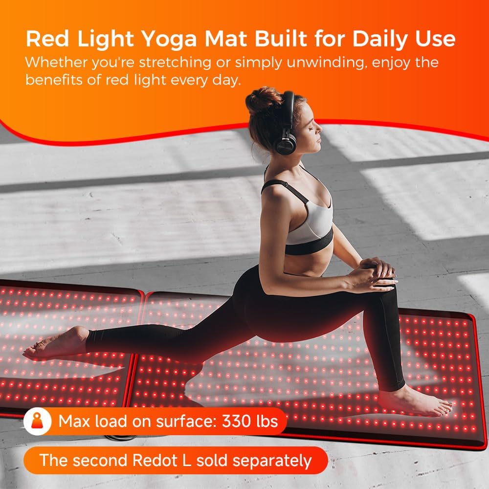 BestQool Red Light Therapy Mat, 400 LEDs Triple Chips 660nm 850nm, FSA-HSA Red Light Therapy for Body, 38' x 23' Large Pads, Full Body Infrared Light Therapy Mat. 63W