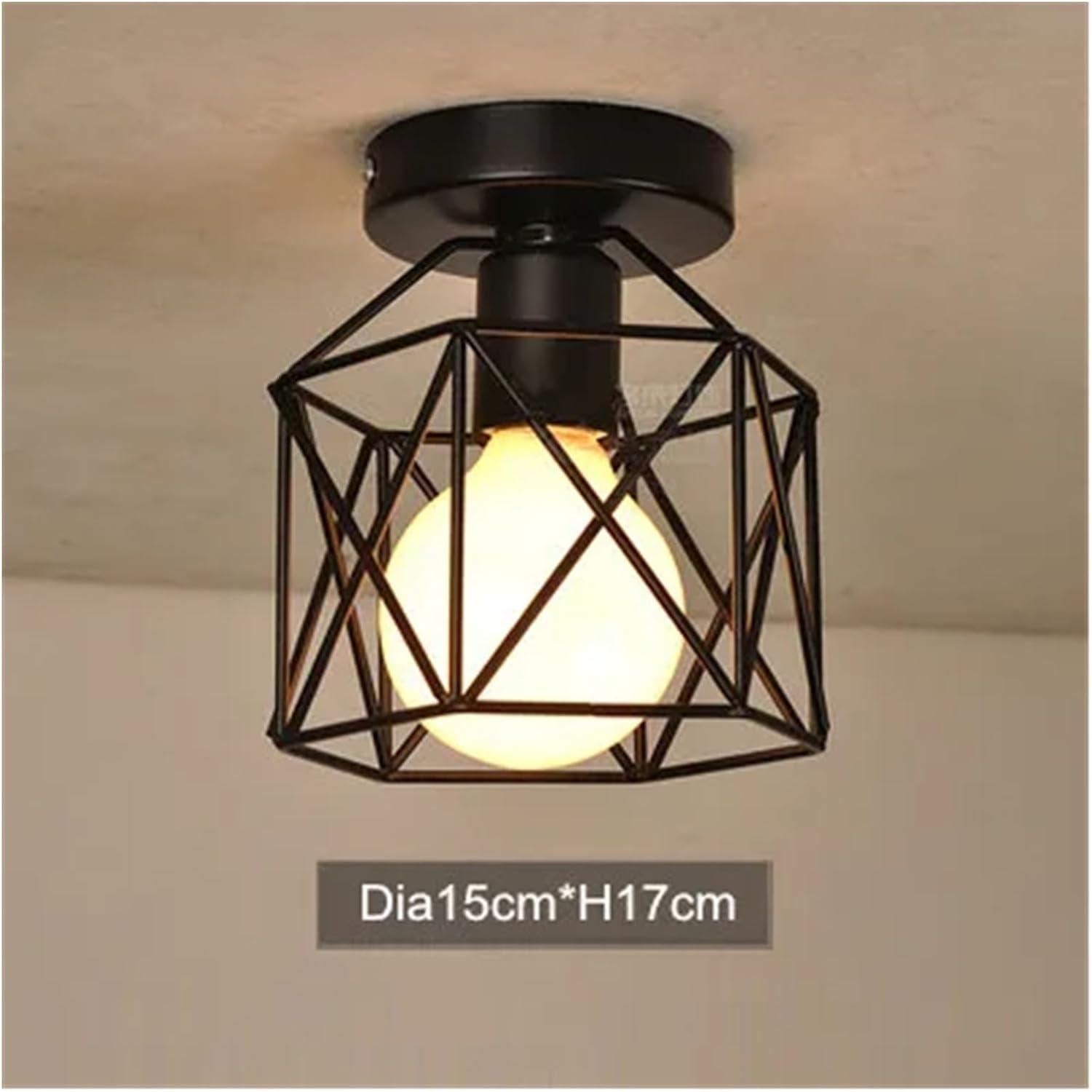 Chandelier, V-intage Ceiling Lights Iron Black Lamp Retro Cage Light Kitchen Fixtures Luminaria Lamparas De Techo Home Lighting(I Style)