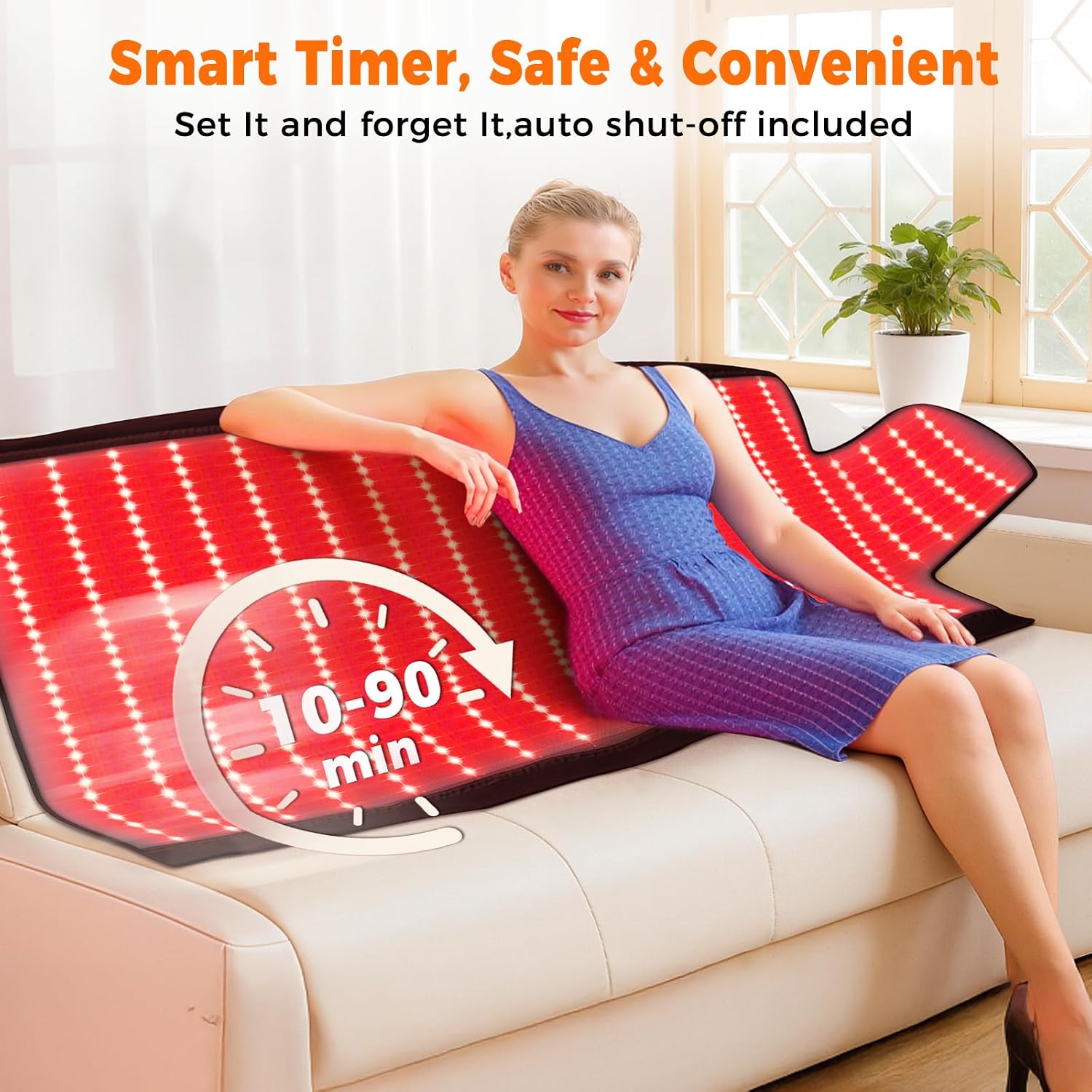 2570 LEDs Dual Full Body Red Light Therapy Mat, Red Light Therapy Blanket, 2570pcs 2in1 LEDs(660nm& 850nm), Premium Leather, Adjustable Timer & Intensity (520 LEDs)