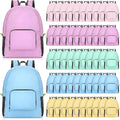 Eccliy 50 Pack Backpacks Bulk 17 Inches Back Pack Basic Backpack for Adult Lightweight Outdoor Travel Bookbags (5 Basic Color)