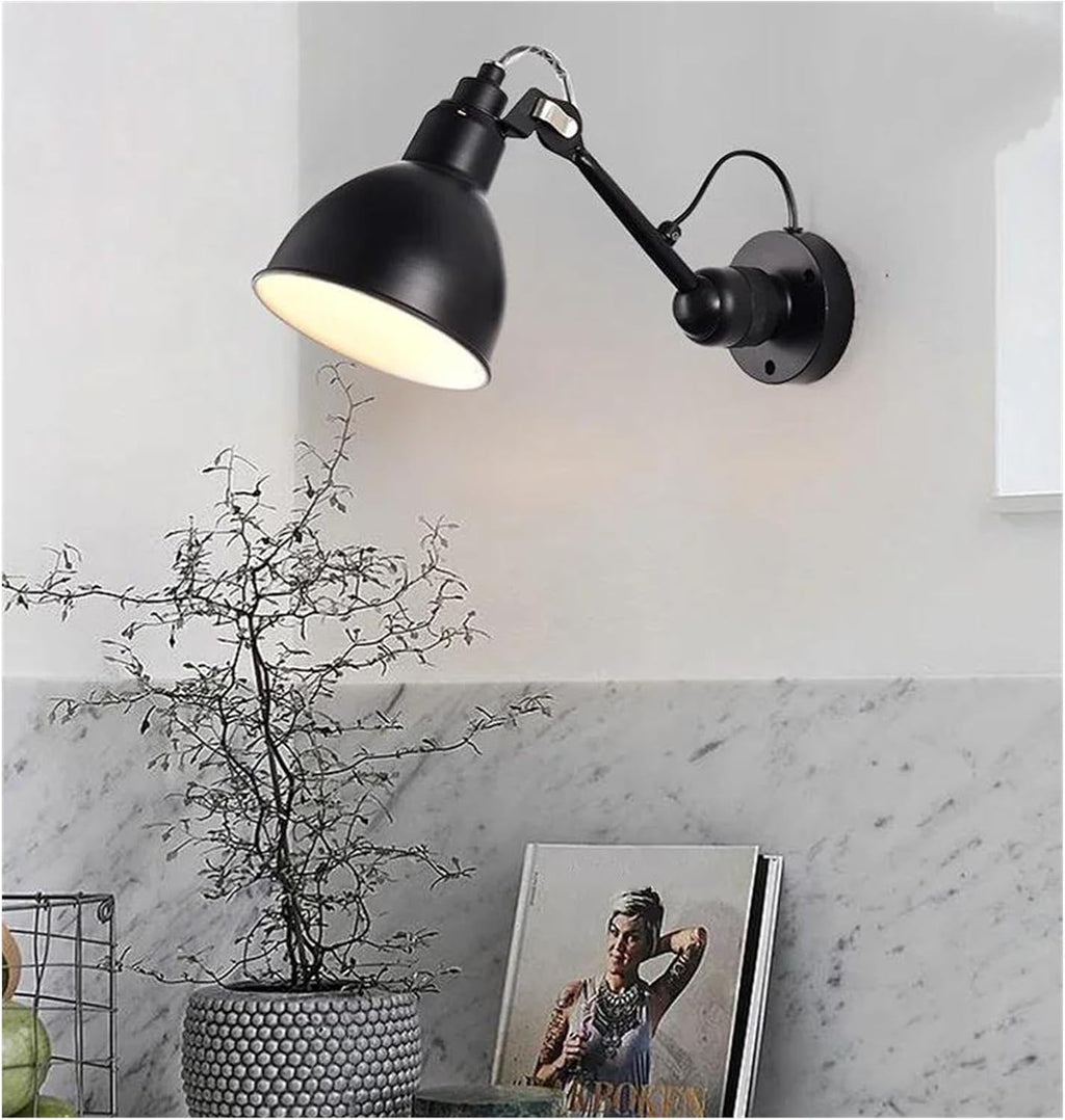 Wall Sconces, Nordic Modern Wall Lamp Beside Bedroom Study Living Room Ajustable Mechanical Arm Light LED Wandlamp Luminaria Sconce(Black)