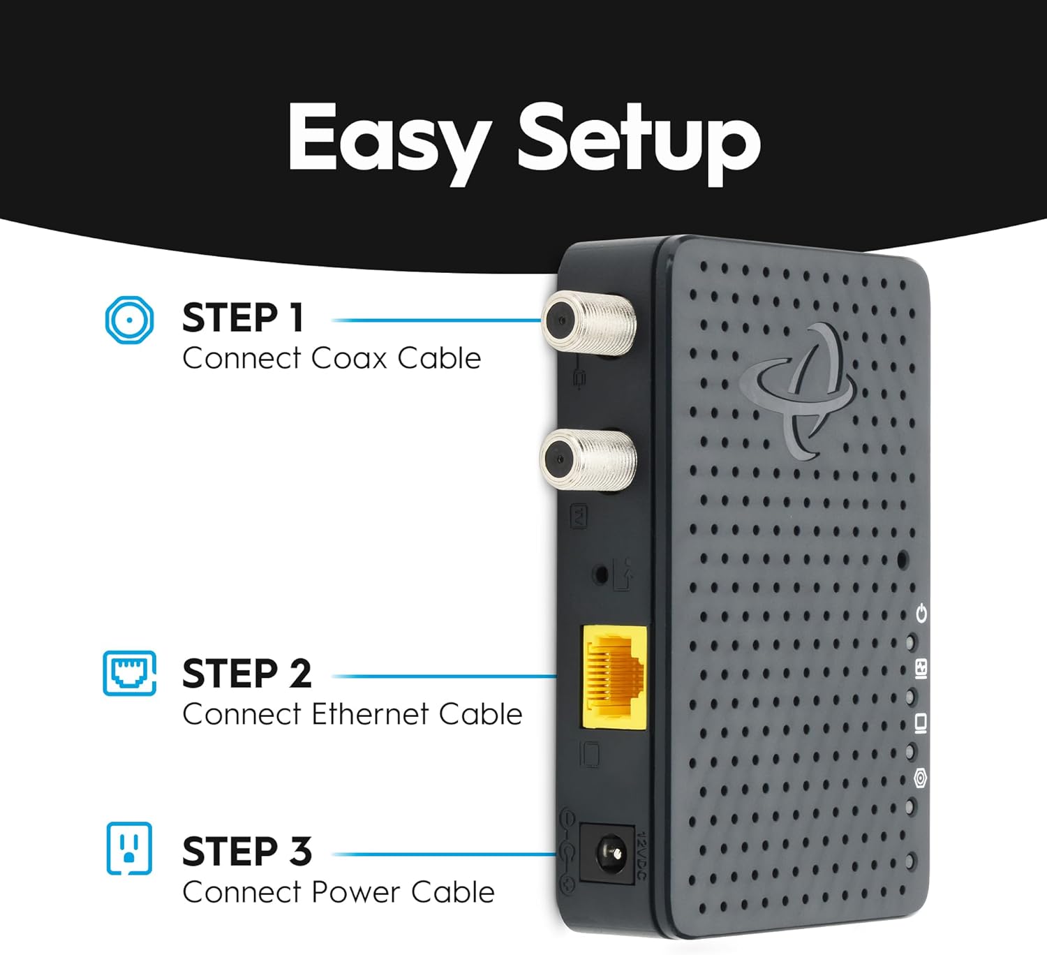 Hitron MoCA 2.5 Network Adapter (2-Pack) - Requires Connected Coax Network | Up to 1 Gbps Ethernet Over Existing Coax | Ideal for Cable Internet Homes | 2 HTEM4 Adapters
