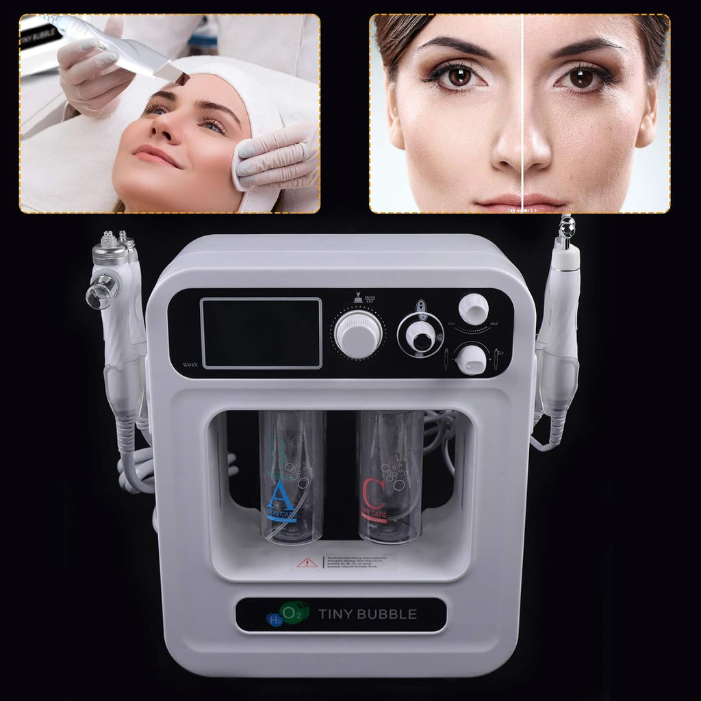 4in1 Hydra Hydro Facial Machine 300W, Water Dermabrasion Microdermabrasion Diamond Peeling Device, 110-220V Plastic Shell, Home Spa Beauty for Face, Hydration, Skin Radiance