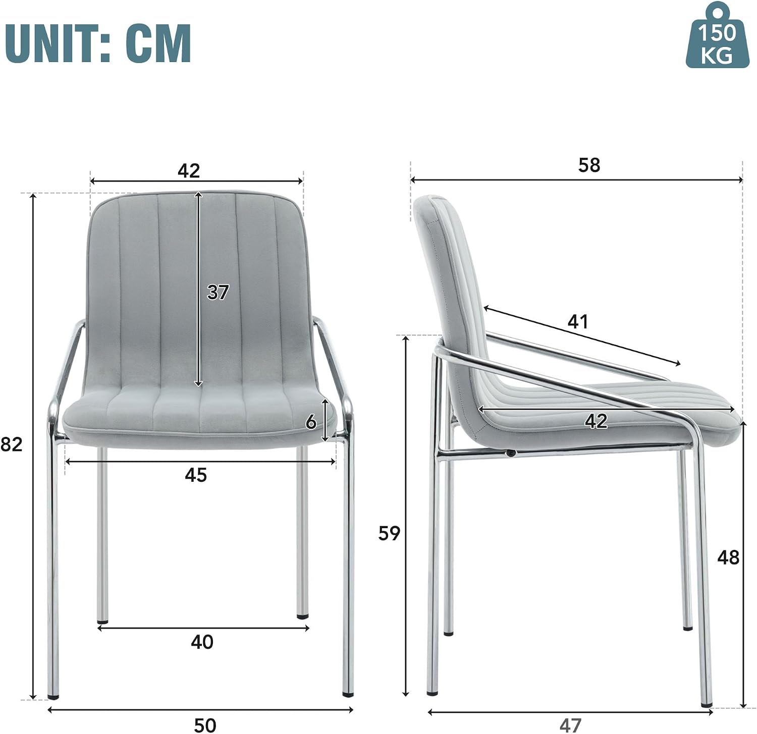 Luxury Velvet Dining Chairs with Swivel Function and Metal Legs Set of 2 (Grey + Black) Ideal for Living Room or Bedroom (Classic Style Set of 6)