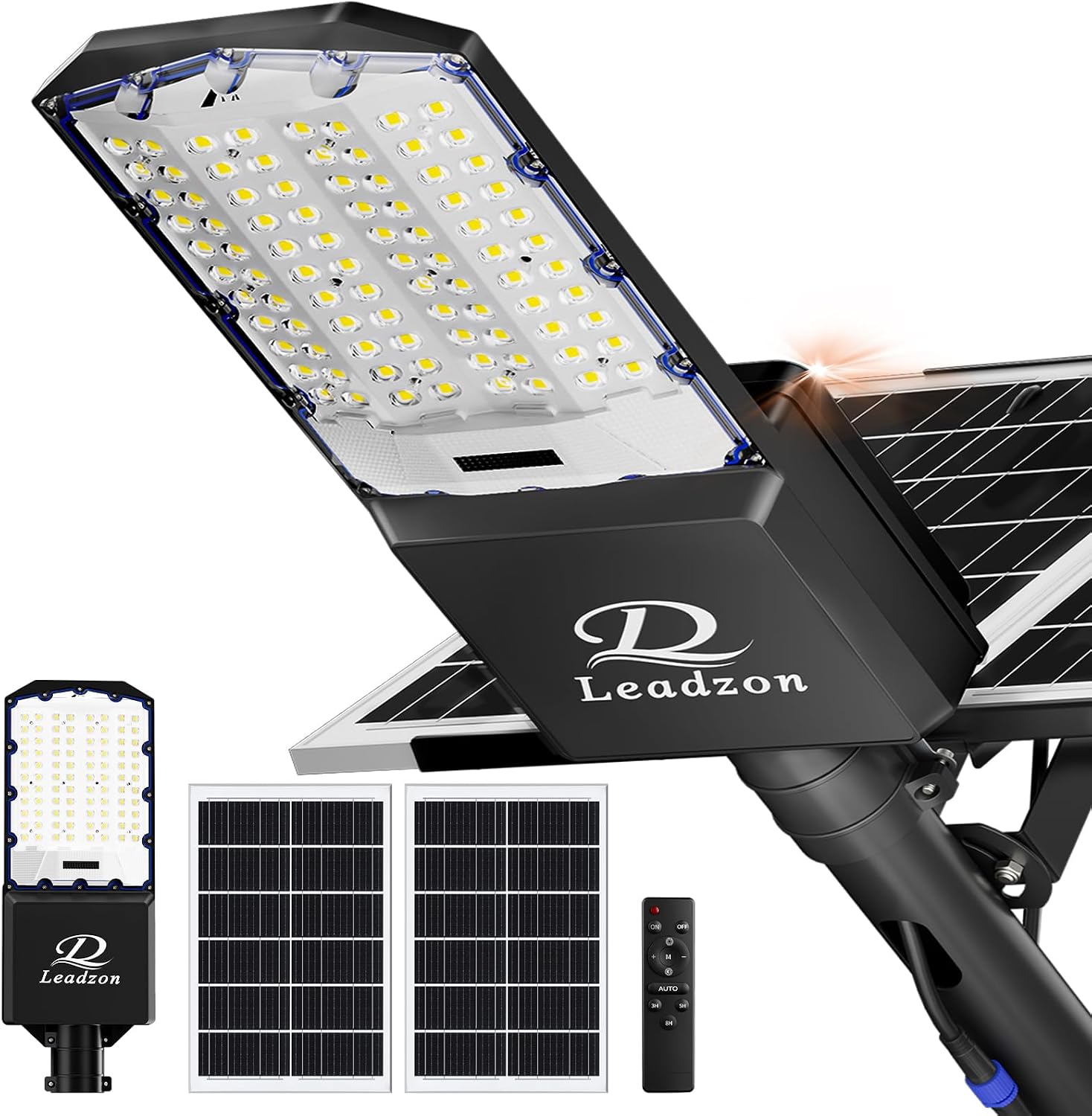 10800W Solar Street Light Outdoor Waterproof – 650,000LM Commercial Flood Light with Motion Sensor & Remote, Zero Electric Bill, IP67, for Parking Lot, Street, Court, Farm, Garage, Yard, Black