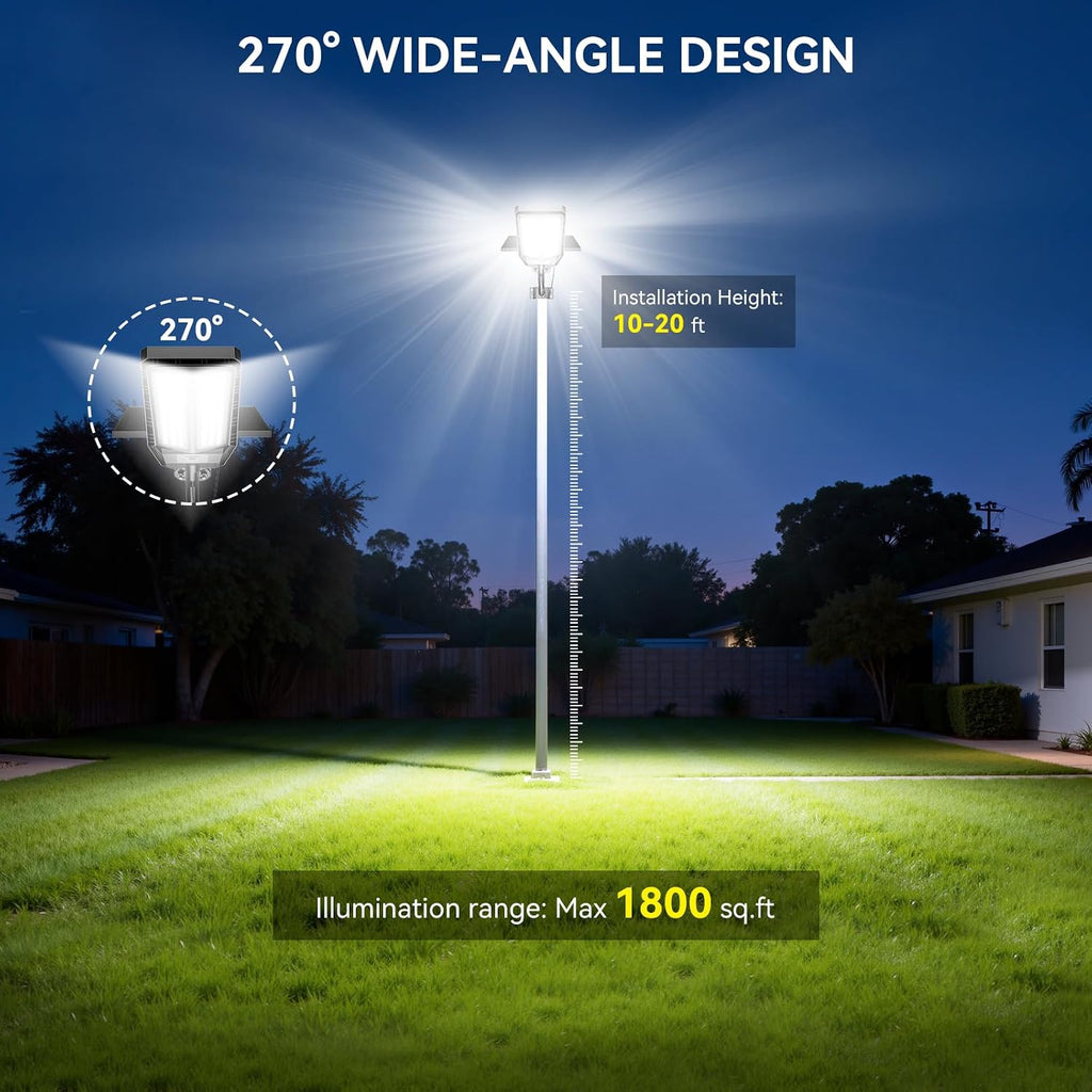 VOOJOY 8500W Solar Lights Outdoor Waterproof, 7000K Dusk to Dawn Solar Street Lights Outdoor Motion Sensor with Remote, LED Security Flood Light for Outside, Parking Lot, Yard, Garden, Garage, 2 Pack